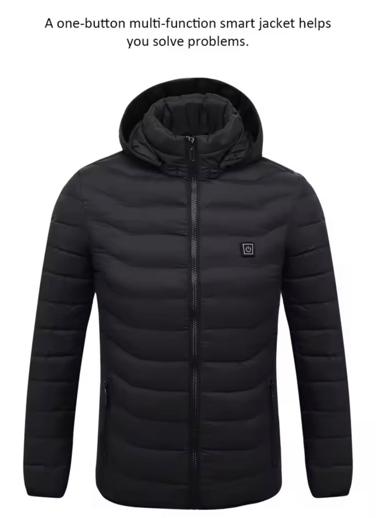 Men's parka Winter Warm USB Heating Jackets Smart Thermostat Pure Color Hooded Heated Clothing male bobojaco Warm padded jacket