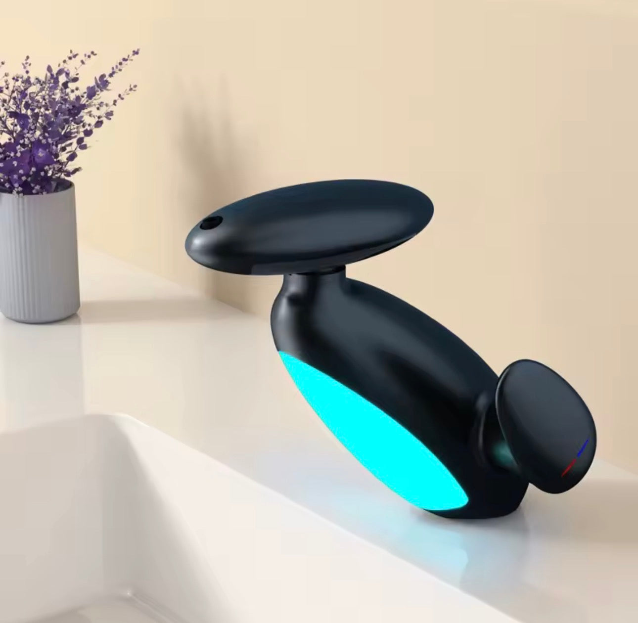 Bathroom Basin Faucet With Led Light Tap Penguin pull-out Basin Deck Mounted Sink Mixers 3 Colors Change Rotate the upper spray