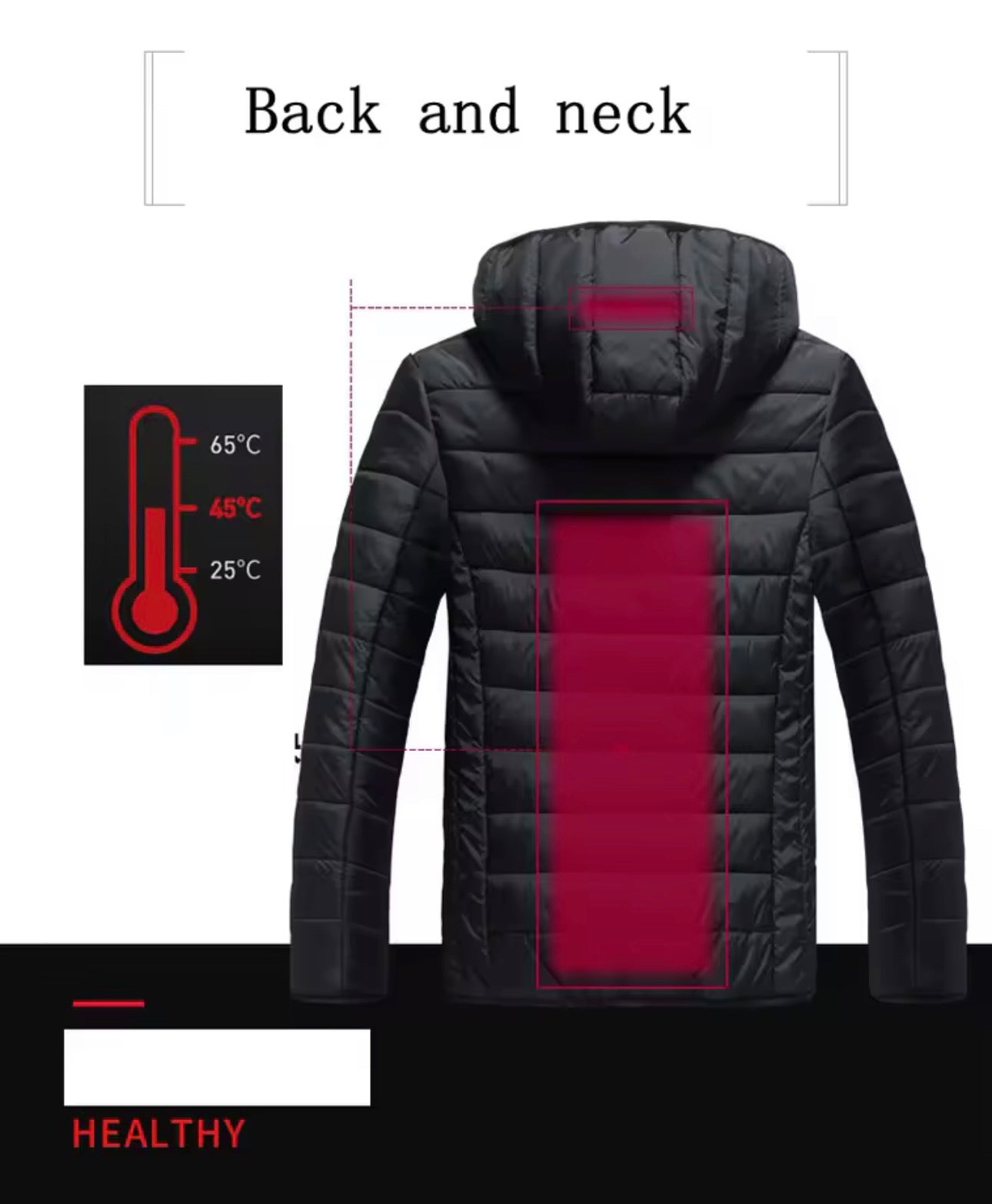 Men's parka Winter Warm USB Heating Jackets Smart Thermostat Pure Color Hooded Heated Clothing male bobojaco Warm padded jacket