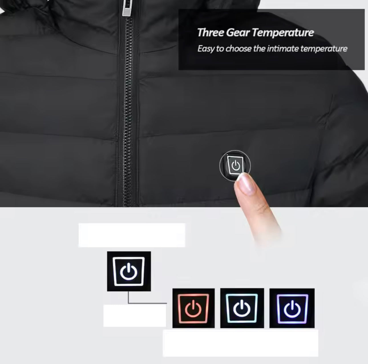Men's parka Winter Warm USB Heating Jackets Smart Thermostat Pure Color Hooded Heated Clothing male bobojaco Warm padded jacket