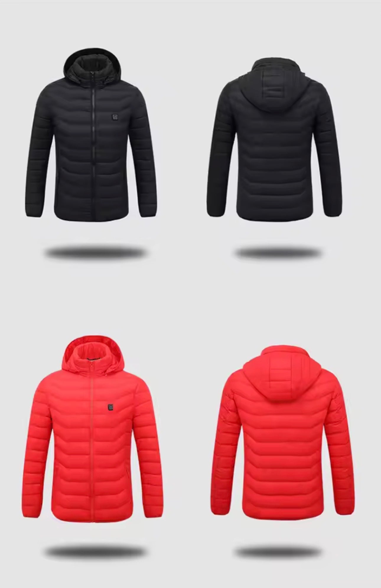 Men's parka Winter Warm USB Heating Jackets Smart Thermostat Pure Color Hooded Heated Clothing male bobojaco Warm padded jacket