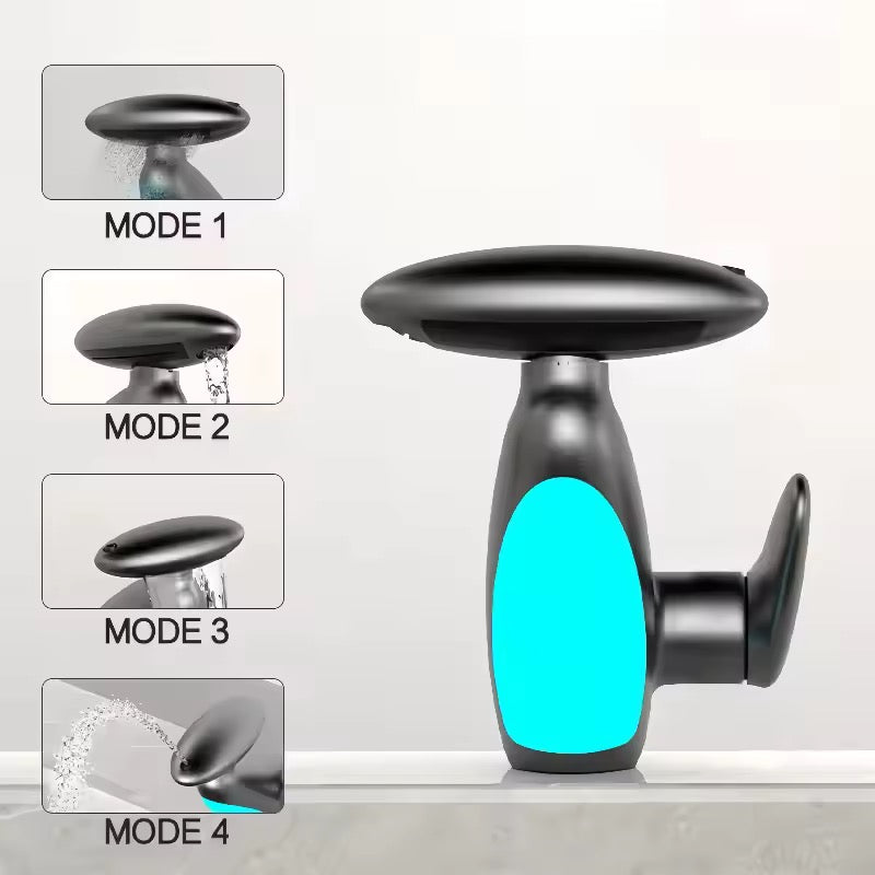 Bathroom Basin Faucet With Led Light Tap Penguin pull-out Basin Deck Mounted Sink Mixers 3 Colors Change Rotate the upper spray